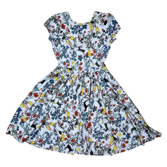 Dot Dot Smile Girls Floral Animal Twirl Dress Size 7 Fit & Flare - Picture 4 of 9